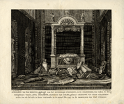 32451 Afbeelding van de vernielde graftombe van de gravin van Solms in de kapel van Zoudenbalch in de Domkerk te ...
